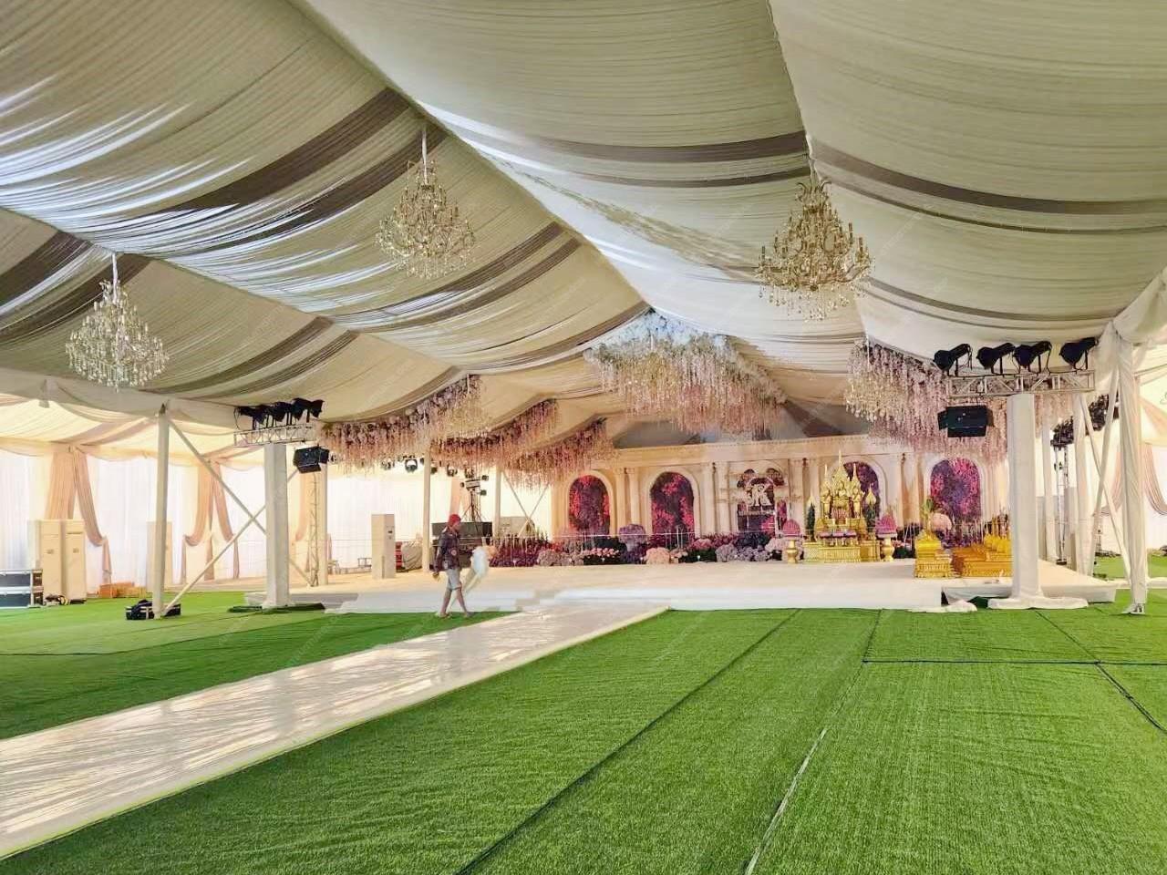 Decorated wedding party tent